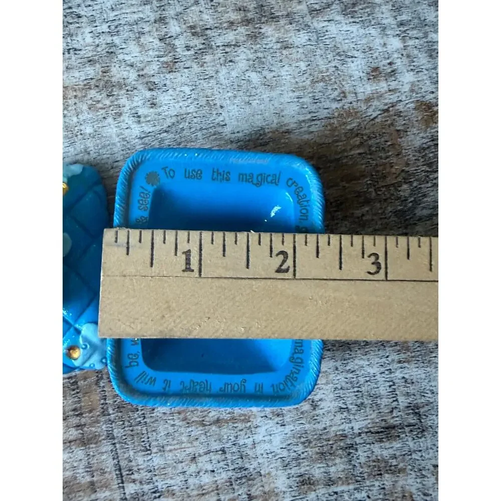 Vintage Y2K Claires Blue Orange Ceramic Sun Trinket Mini Treasure Box Celestial
